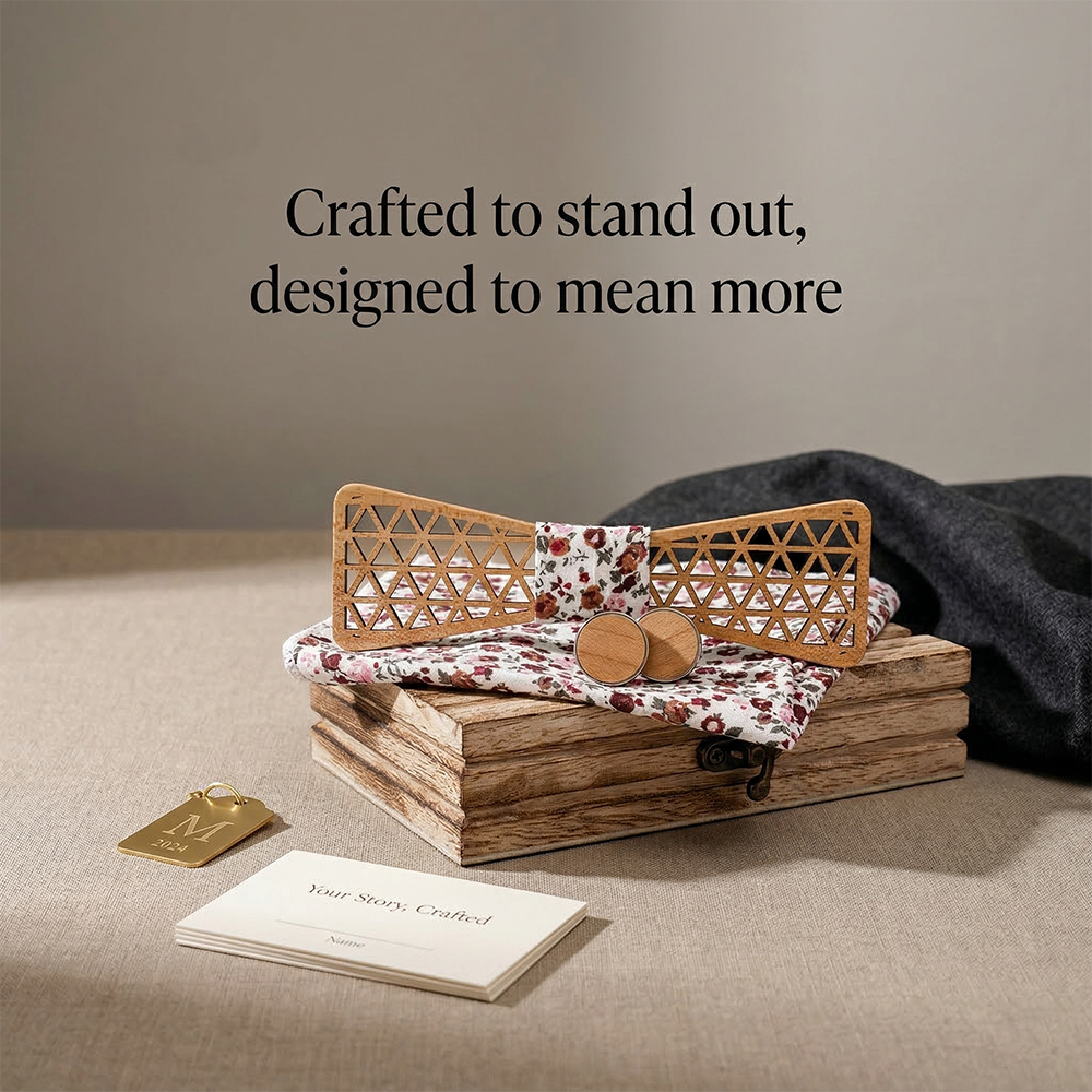 MAHOOSIVE M409 wooden bow tie photo 3