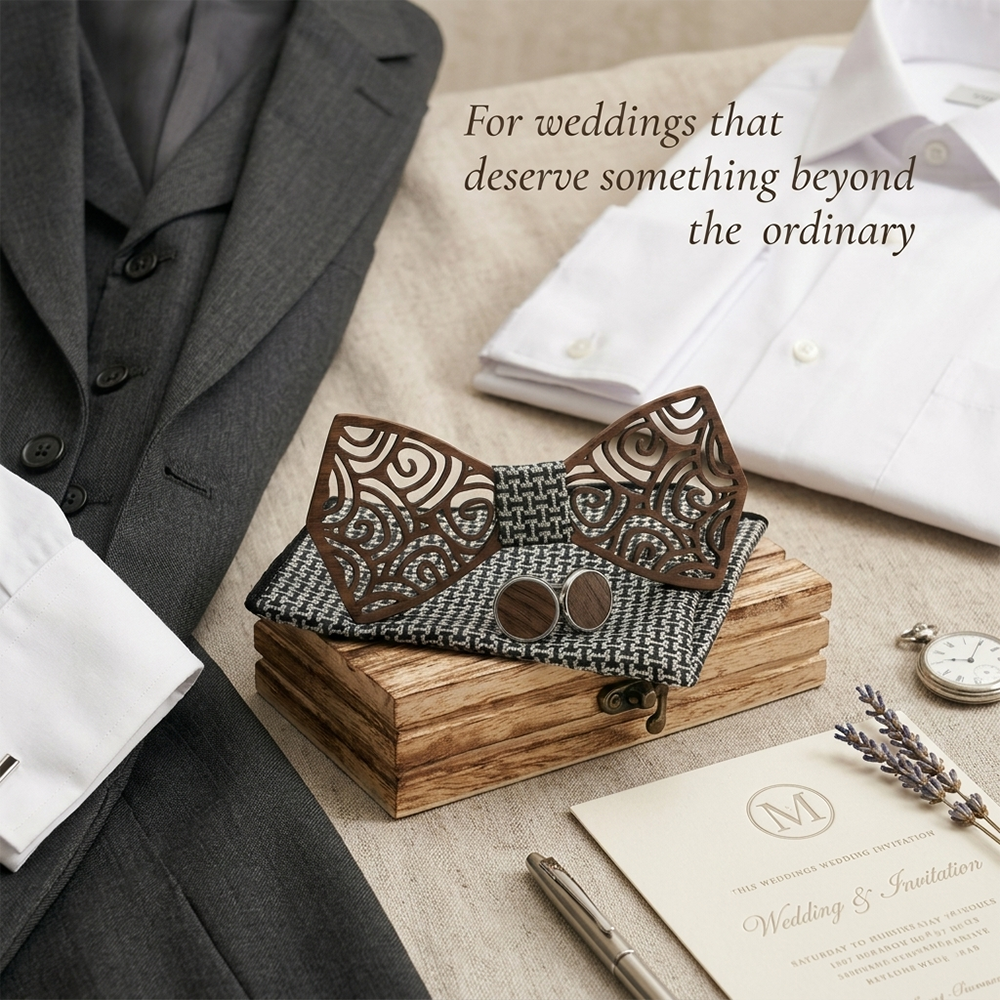 MAHOOSIVE M413 wooden bow tie photo 8