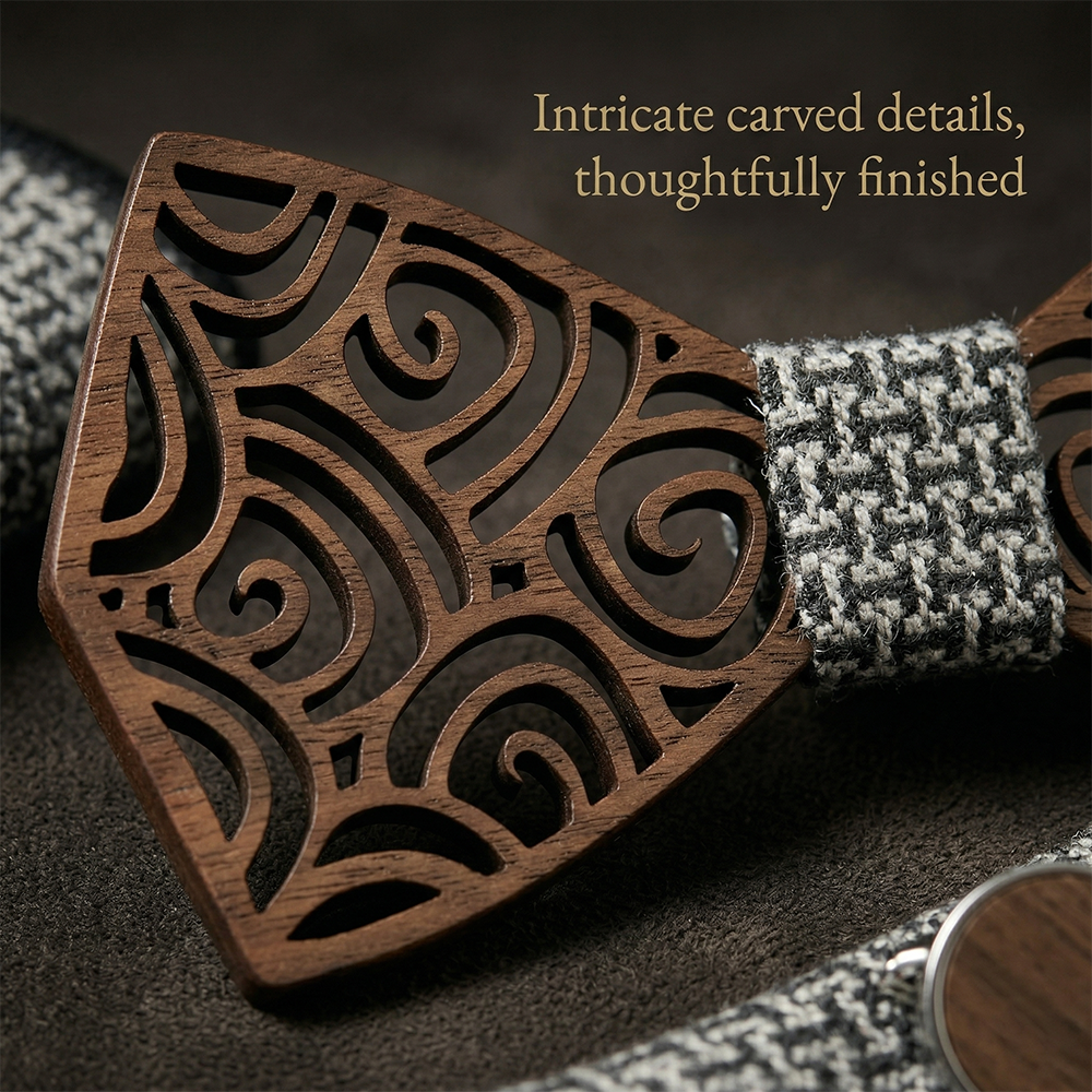 MAHOOSIVE M413 wooden bow tie photo 9