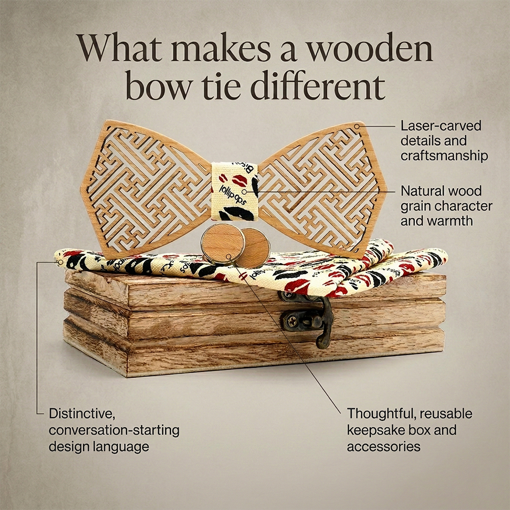 MAHOOSIVE M414 wooden bow tie photo 4