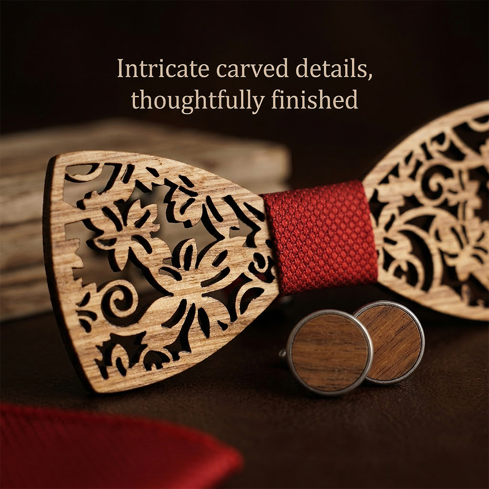 MAHOOSIVE M419 wooden bow tie photo 8