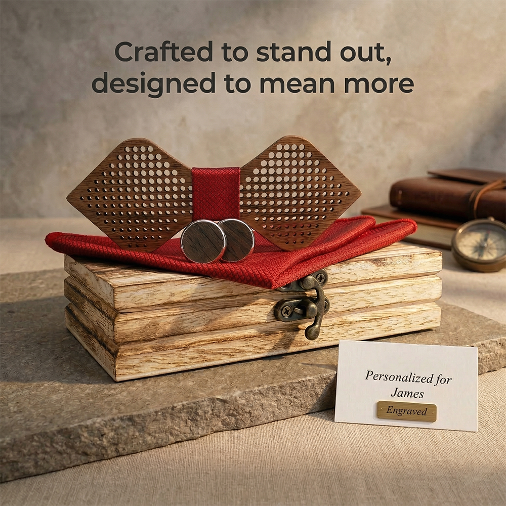 MAHOOSIVE M421 wooden bow tie photo 3
