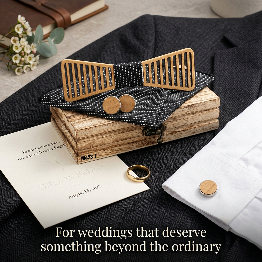 MAHOOSIVE M423 wooden bow tie photo 7