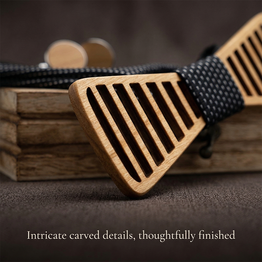 MAHOOSIVE M423 wooden bow tie photo 8