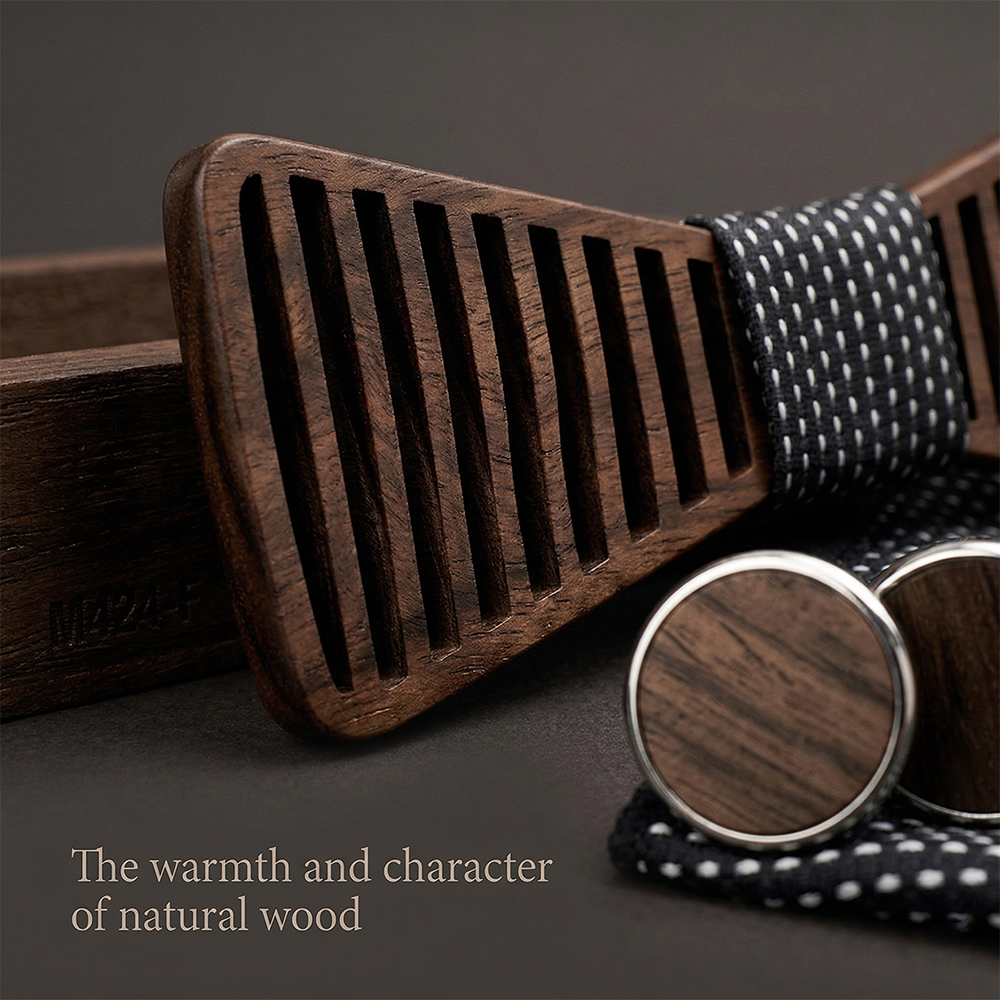 MAHOOSIVE M424 wooden bow tie photo 6