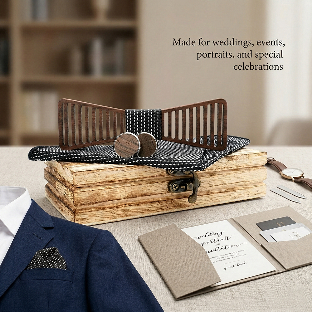 MAHOOSIVE M424 wooden bow tie photo 10