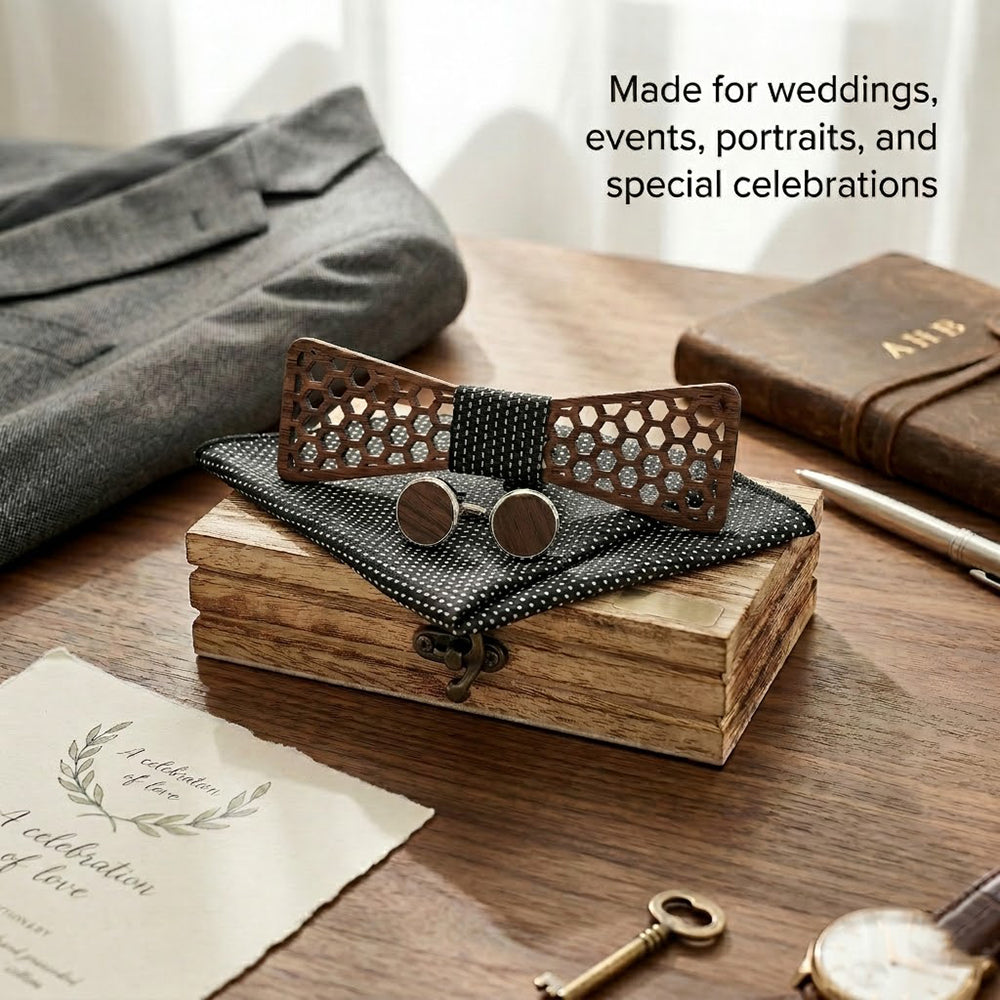 MAHOOSIVE M429 wooden bow tie photo 8