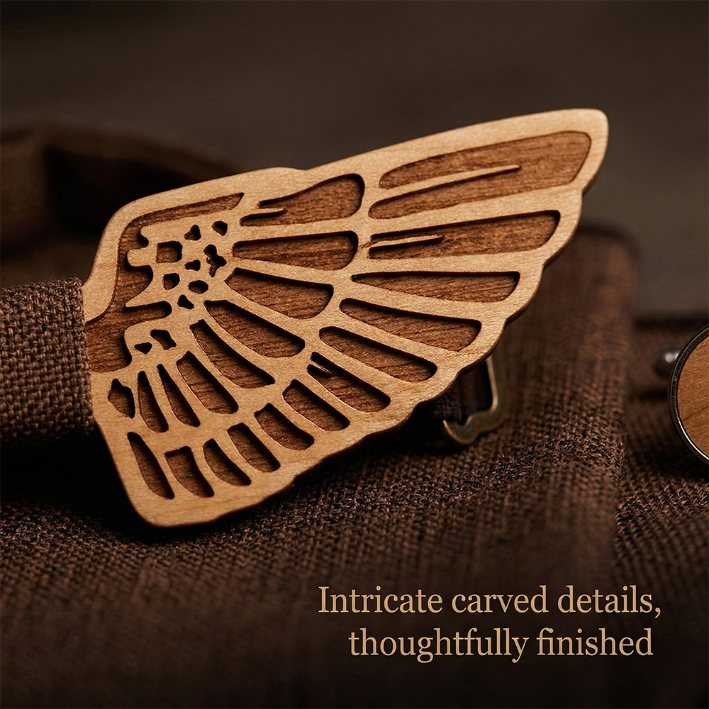 MAHOOSIVE M432 wooden bow tie photo 8