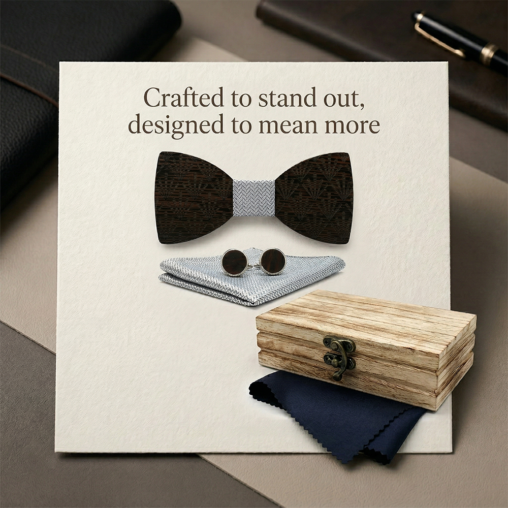 MAHOOSIVE M437 wooden bow tie photo 3