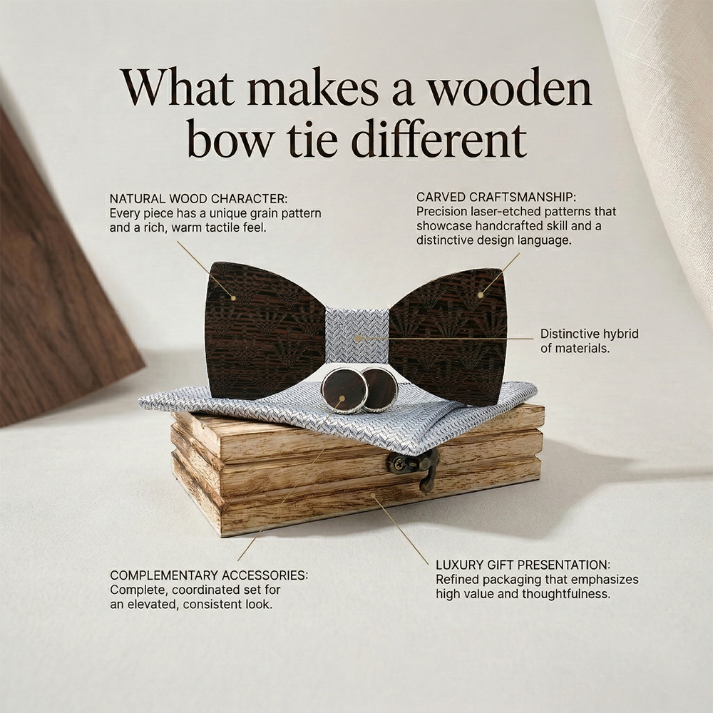 MAHOOSIVE M437 wooden bow tie photo 4