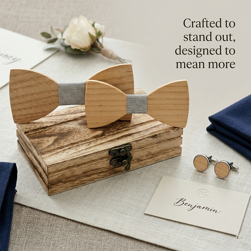 MAHOOSIVE M441 wooden bow tie photo 3