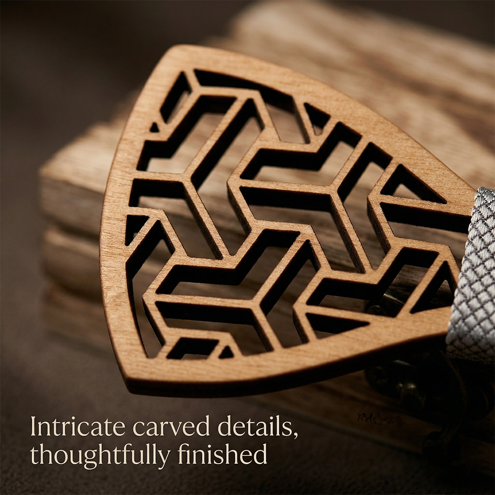 MAHOOSIVE M442 wooden bow tie photo 8