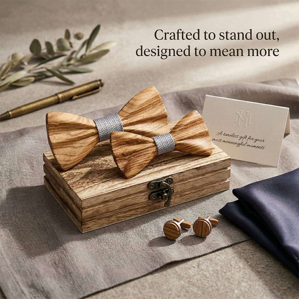 MAHOOSIVE M443 wooden bow tie photo 3