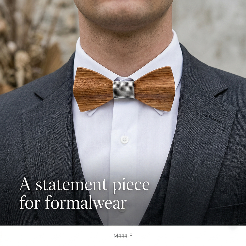 Zebrawood wooden bow tie - Serengeti: Across the Wild Plains - MAHOOSIVE