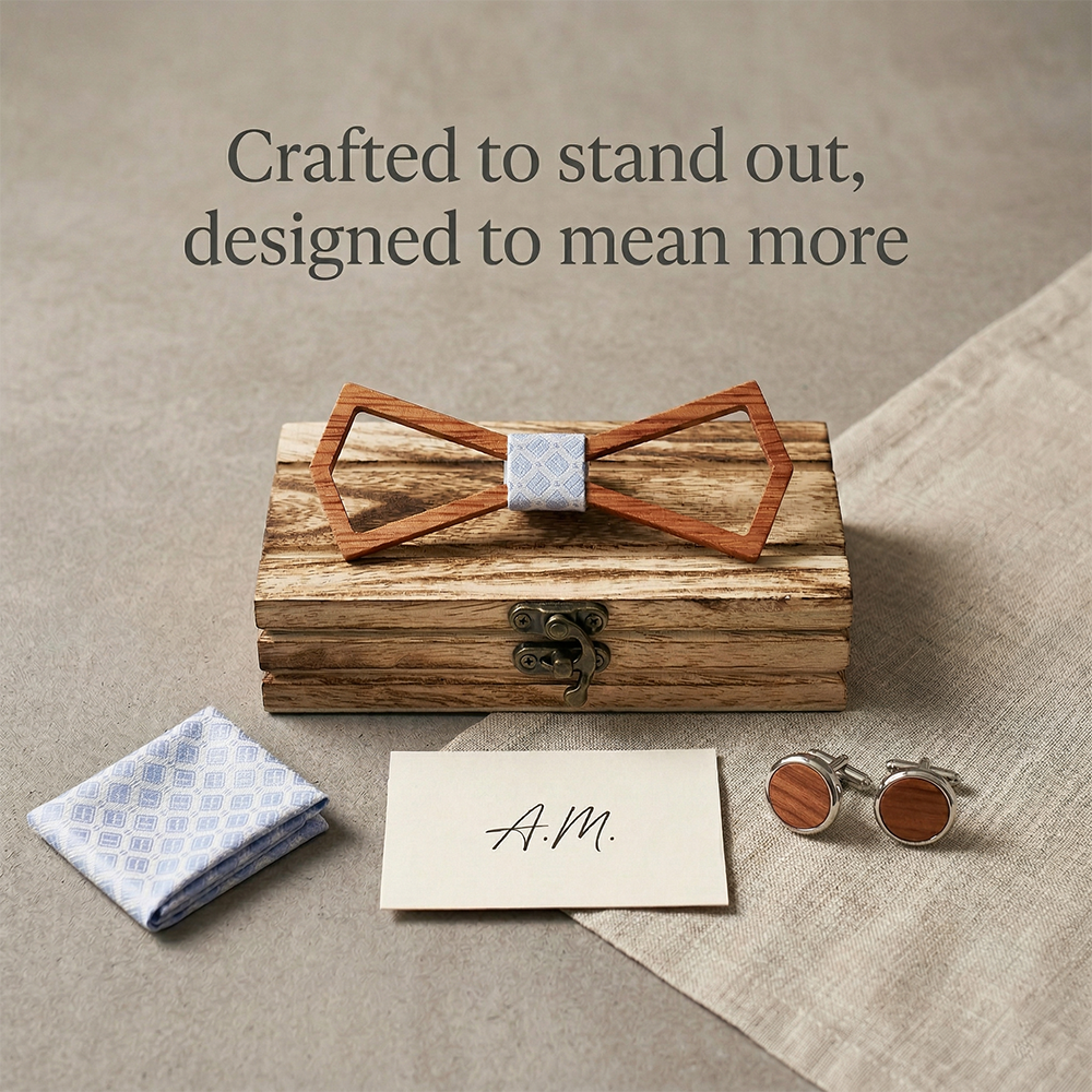 MAHOOSIVE M446 wooden bow tie photo 3