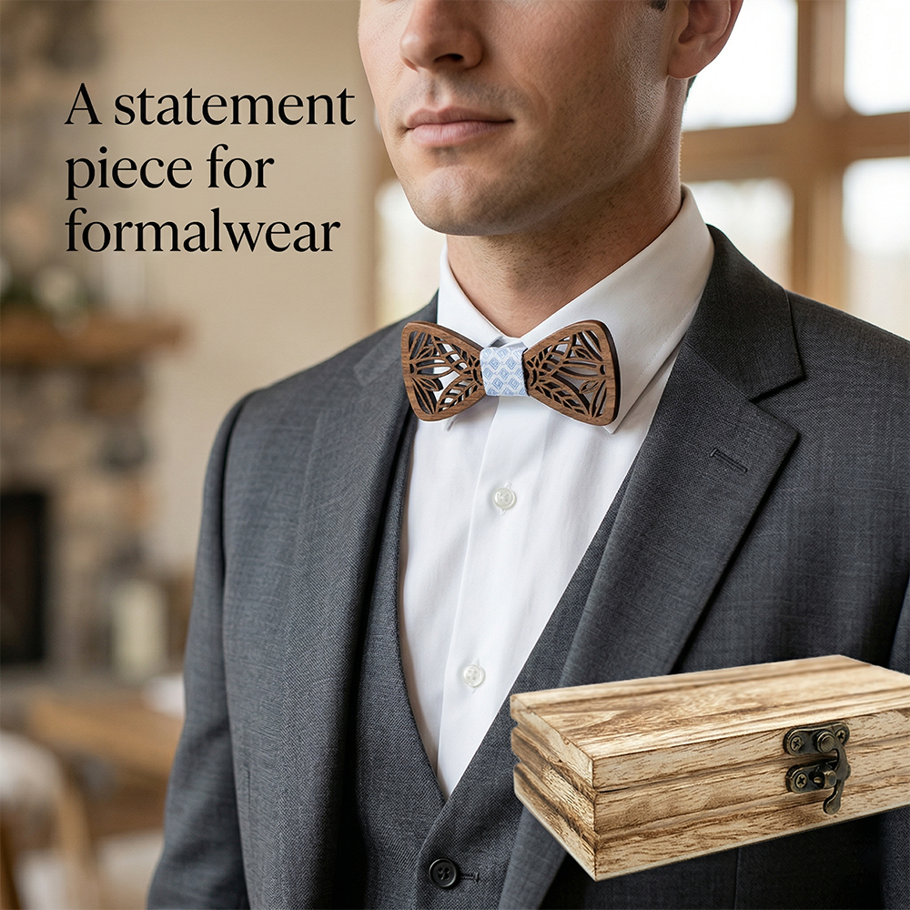 Walnut wooden bow tie - Sequoia: The Ancient Forest - MAHOOSIVE