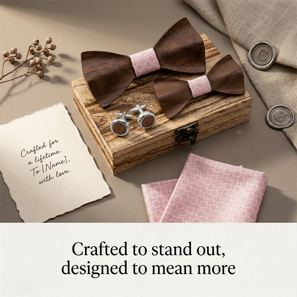 MAHOOSIVE M452 wooden bow tie photo 3