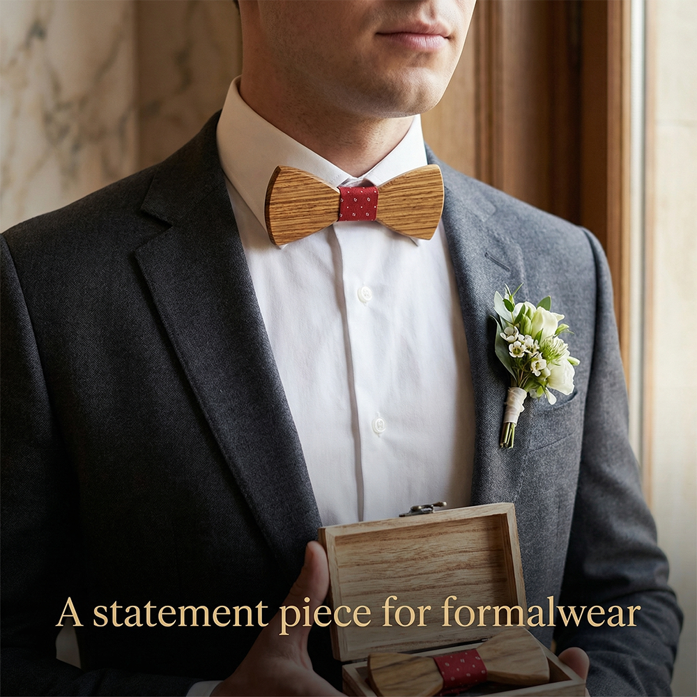 Zebrawood wooden bow tie - Safari: Into the Wild - MAHOOSIVE