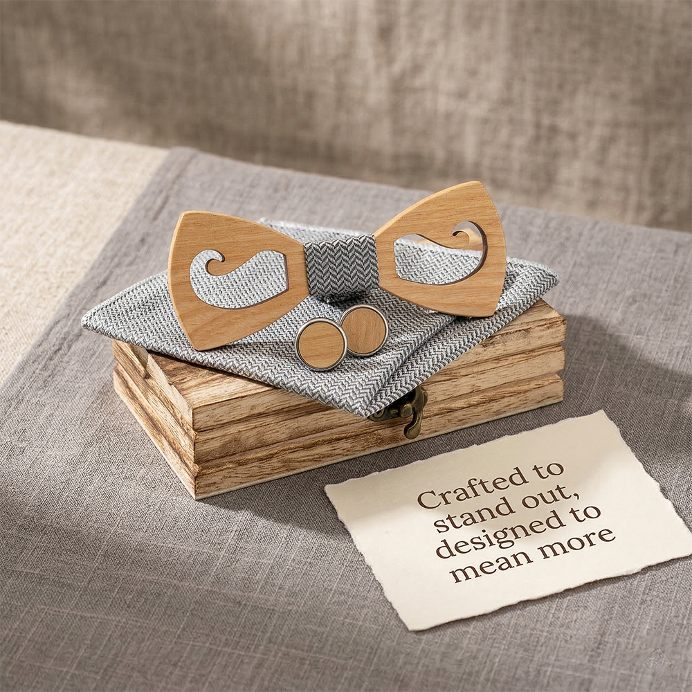 MAHOOSIVE M463 wooden bow tie photo 3