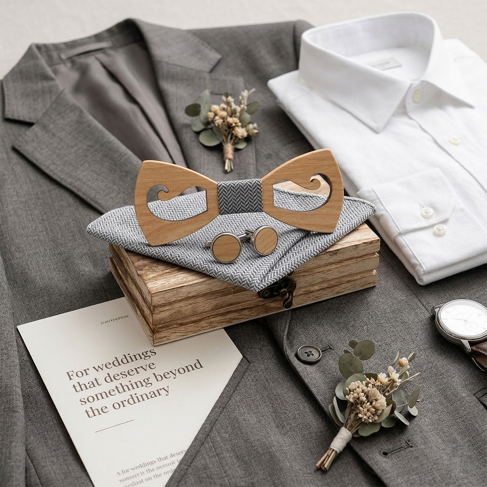 MAHOOSIVE M463 wooden bow tie photo 7
