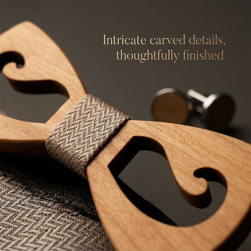 MAHOOSIVE M463 wooden bow tie photo 8