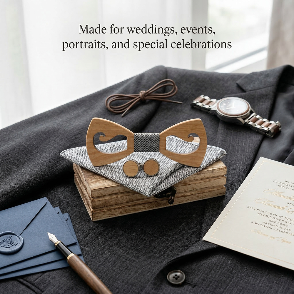 MAHOOSIVE M463 wooden bow tie photo 10