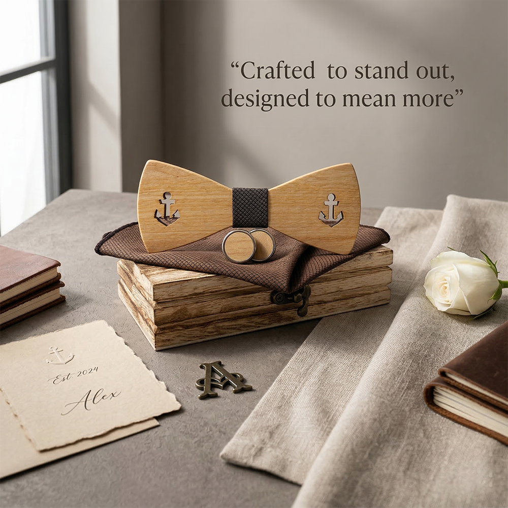 MAHOOSIVE M469 wooden bow tie photo 3