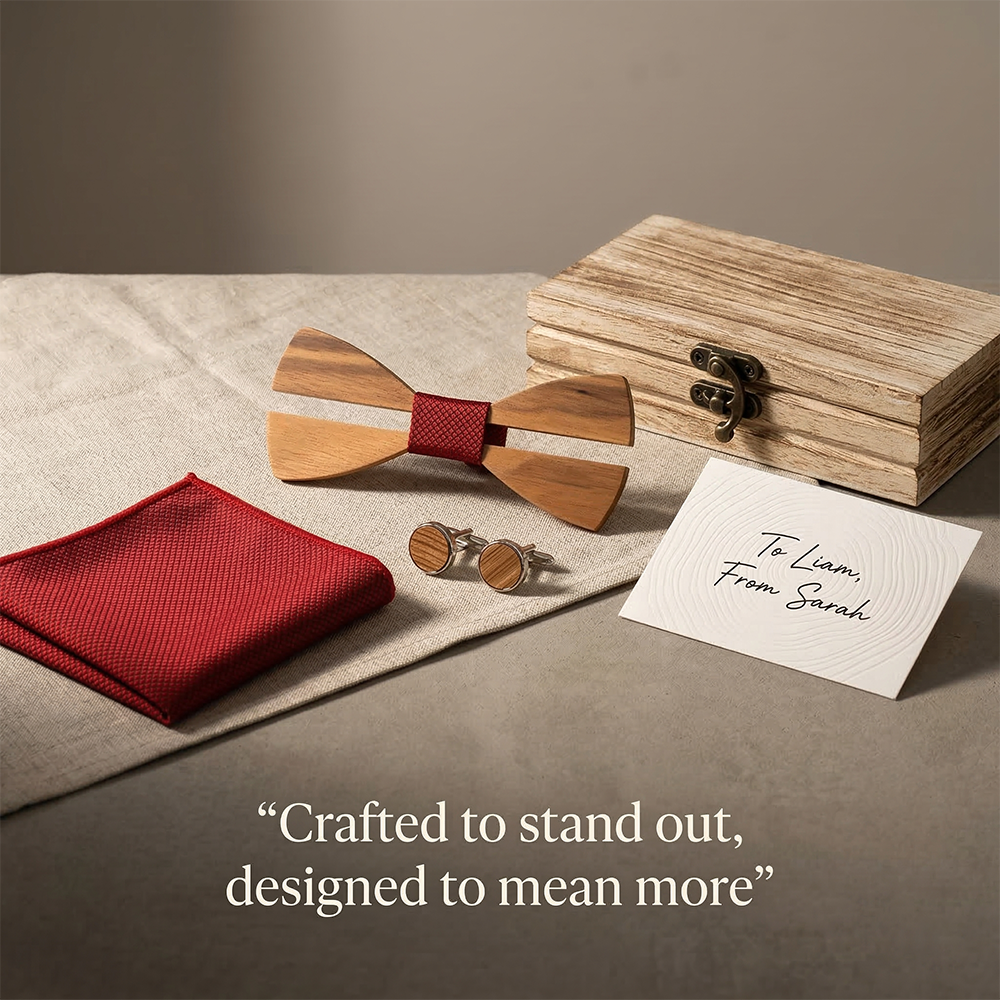 MAHOOSIVE M481 wooden bow tie photo 3