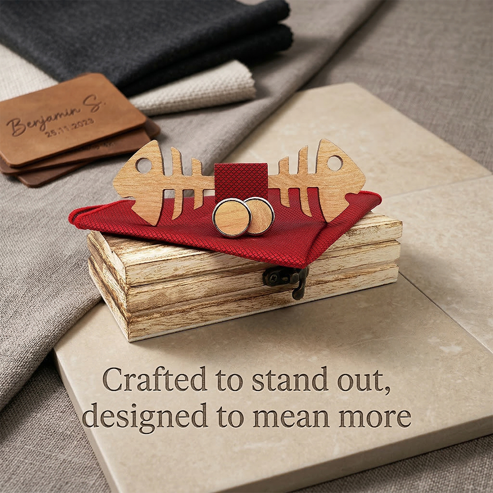 MAHOOSIVE M486 wooden bow tie photo 3