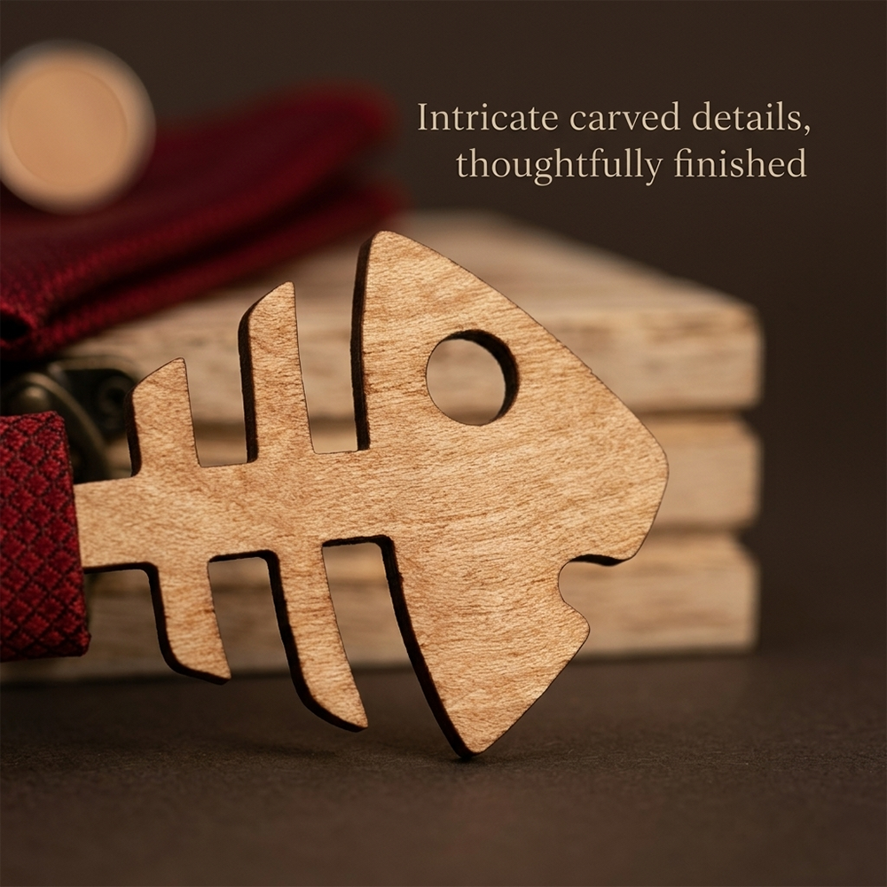 MAHOOSIVE M486 wooden bow tie photo 8