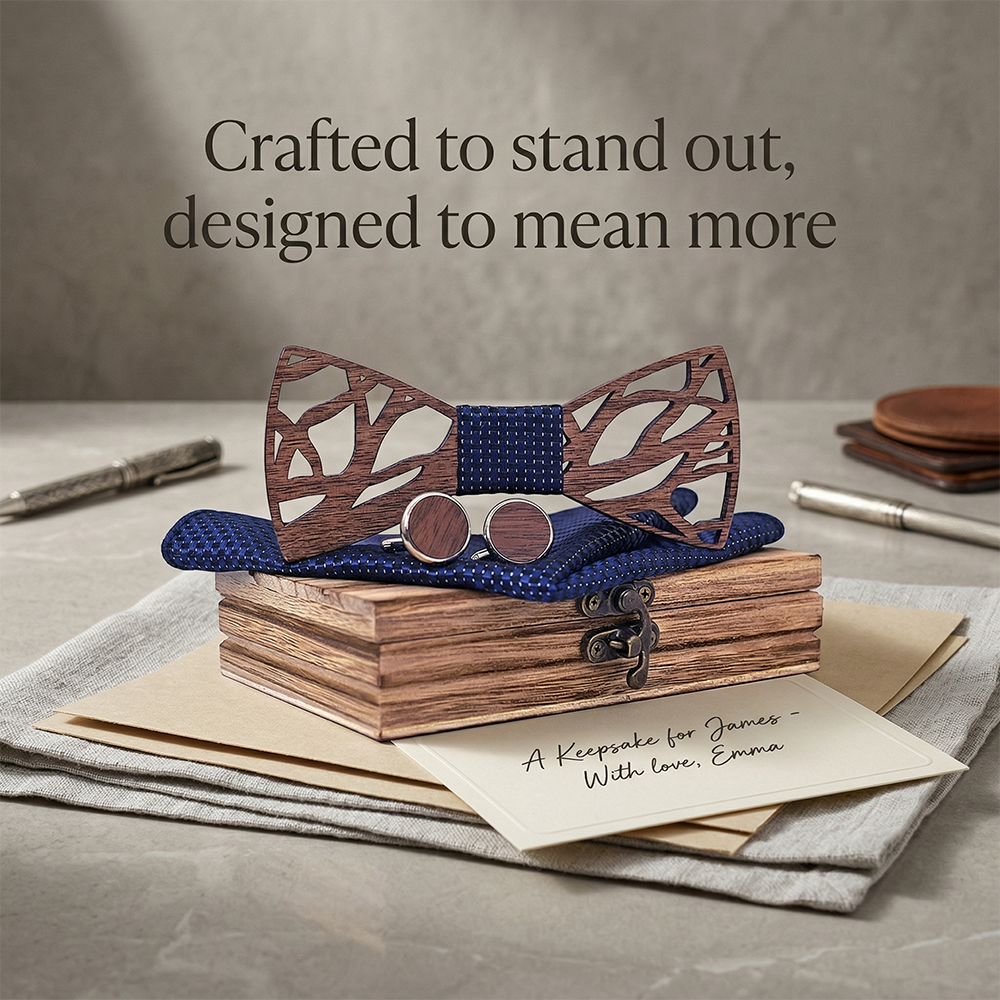MAHOOSIVE T203 wooden bow tie photo 3