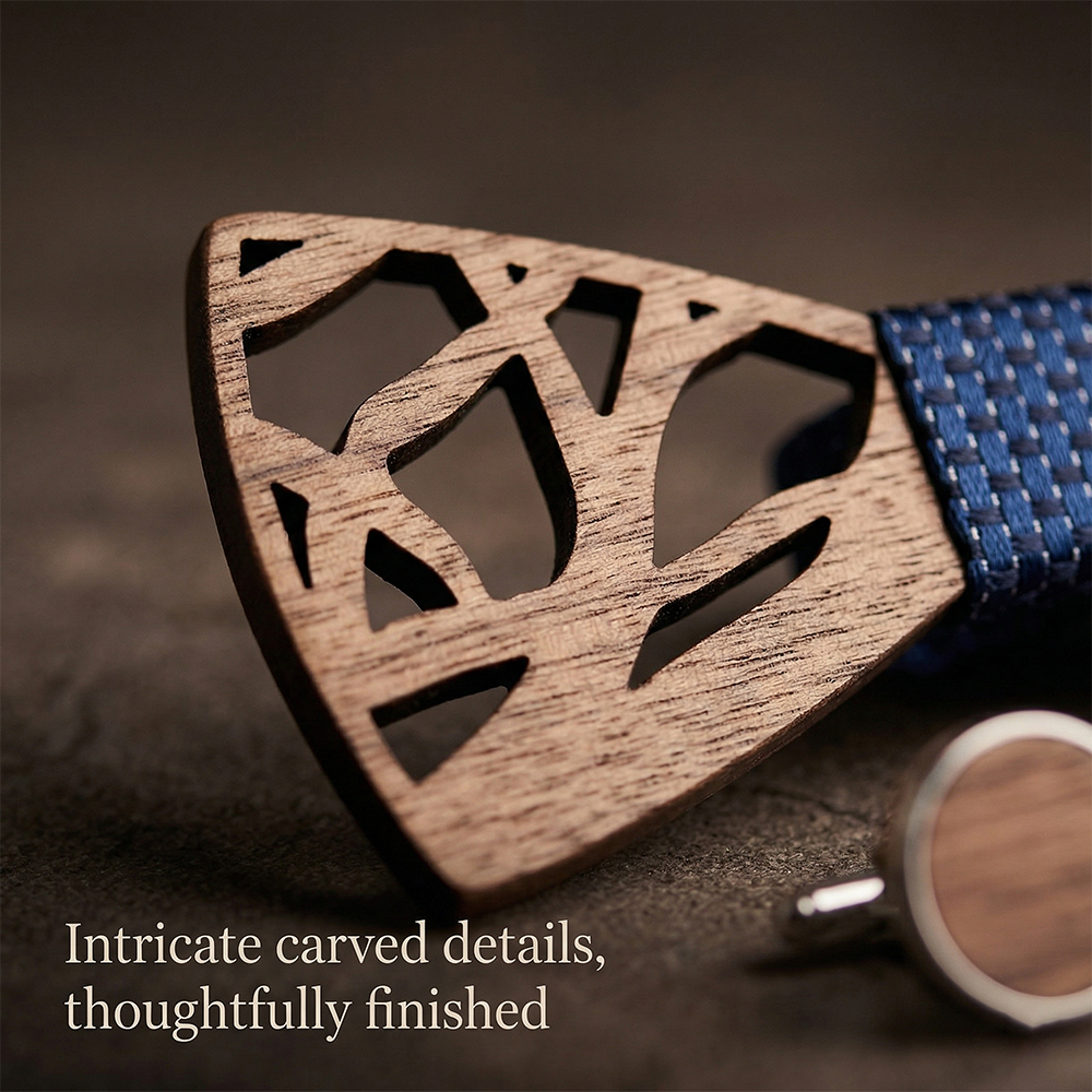 MAHOOSIVE T203 wooden bow tie photo 8