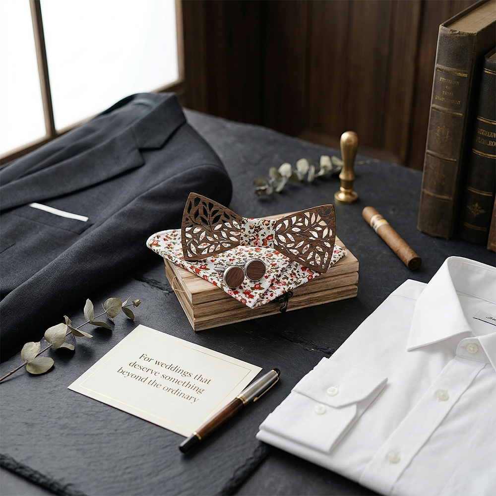 MAHOOSIVE T204 wooden bow tie photo 7