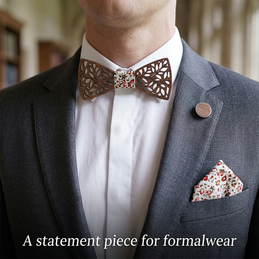 Walnut wooden bow tie - Laurel: Crowned in Victory - MAHOOSIVE