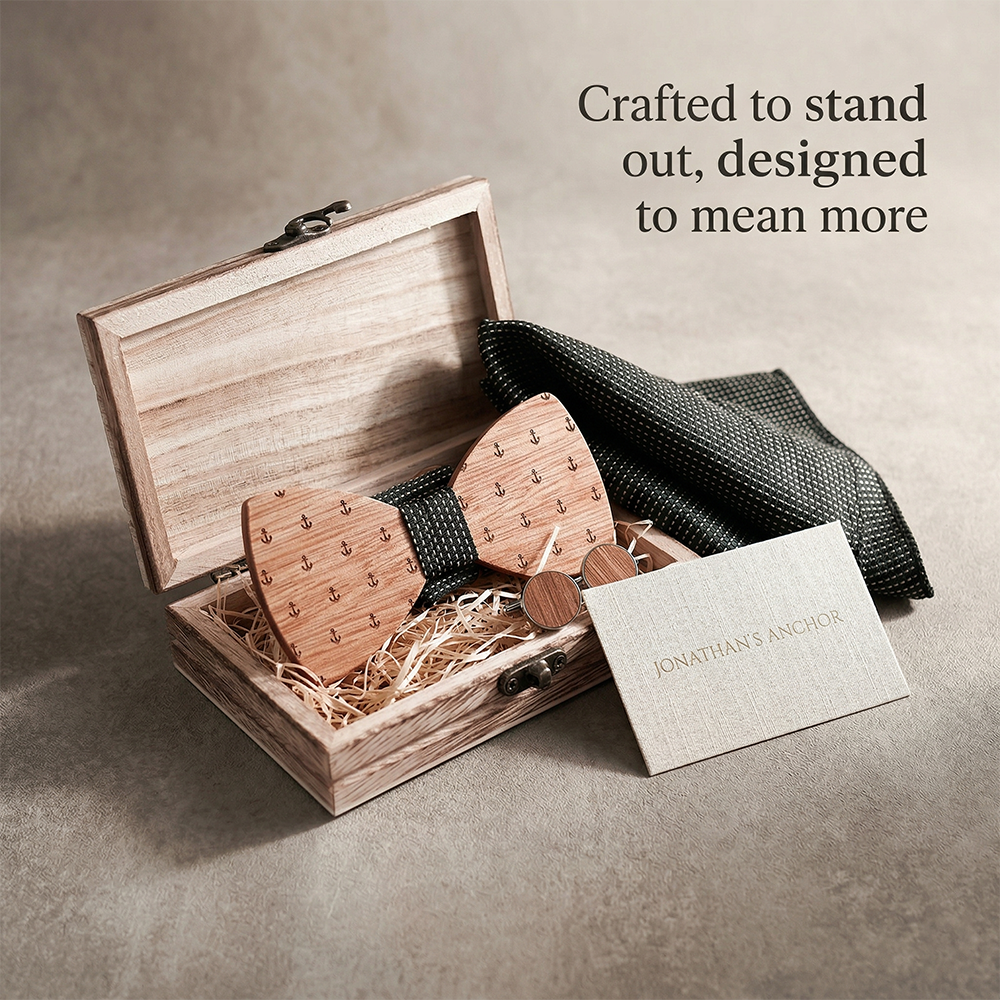 MAHOOSIVE T208 wooden bow tie photo 3