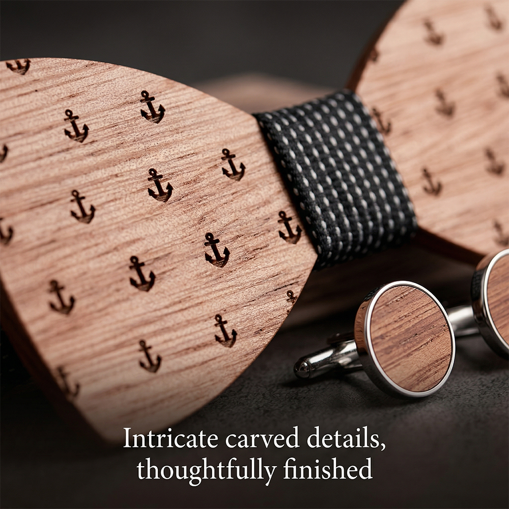 MAHOOSIVE T208 wooden bow tie photo 8