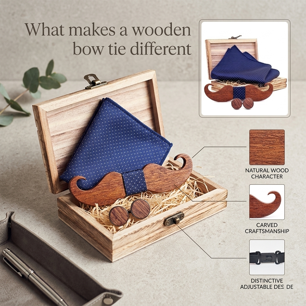 MAHOOSIVE T209 wooden bow tie photo 4