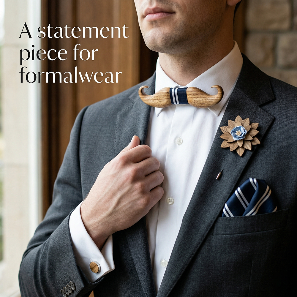 Maple wooden bow tie - Aspen: Quiet Strength - MAHOOSIVE