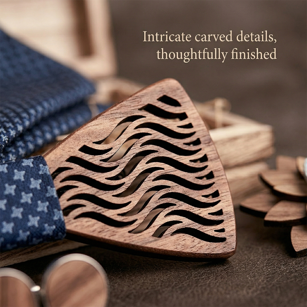 MAHOOSIVE T214 wooden bow tie photo 8
