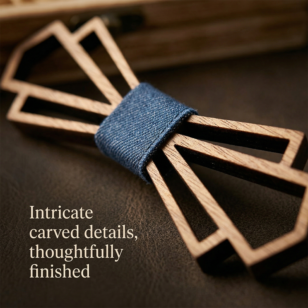MAHOOSIVE T216 wooden bow tie photo 8