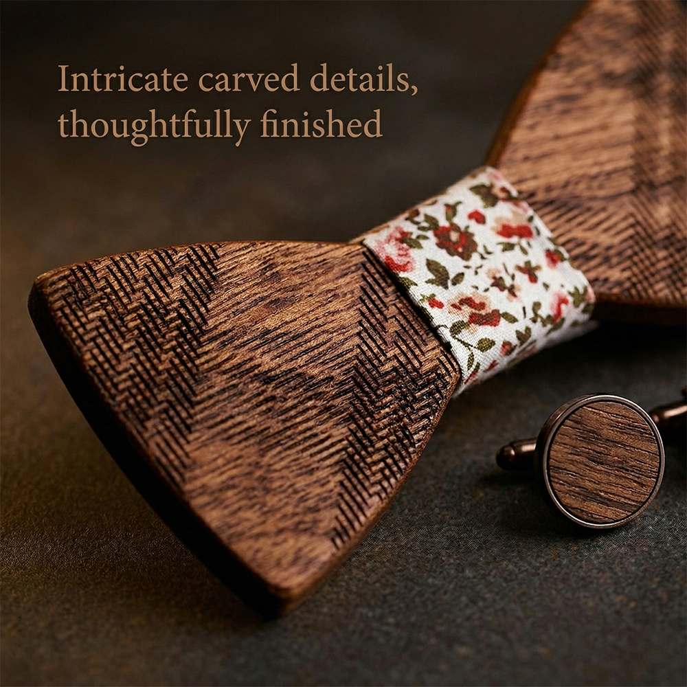 MAHOOSIVE T218 wooden bow tie photo 8