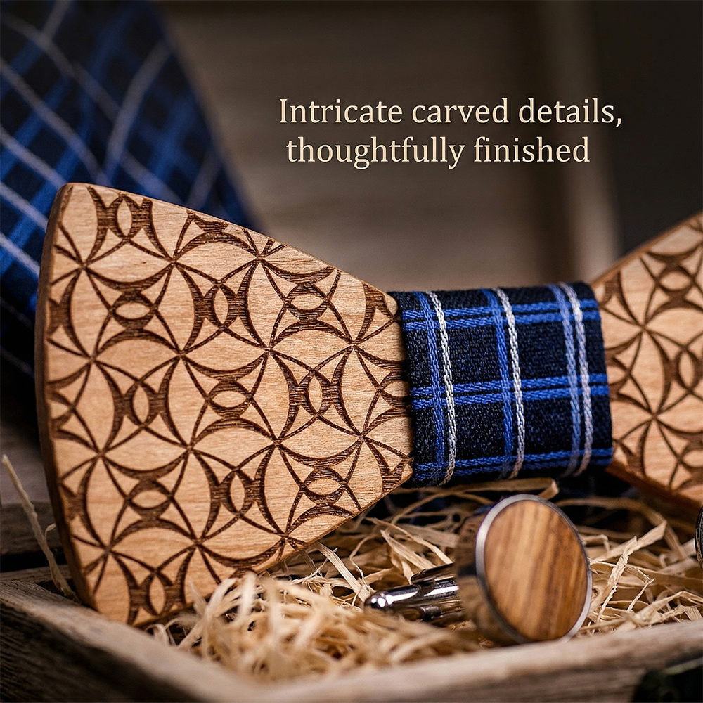 MAHOOSIVE T222 wooden bow tie photo 8