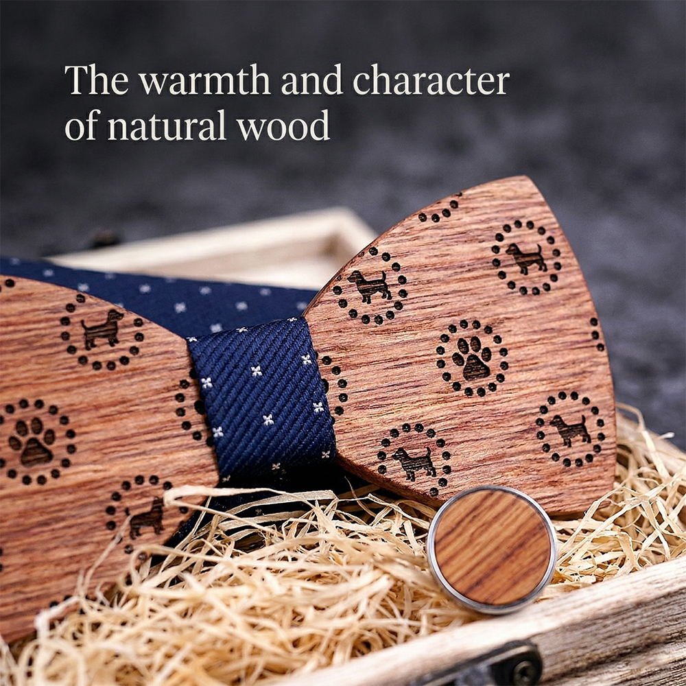 MAHOOSIVE T223 wooden bow tie photo 6