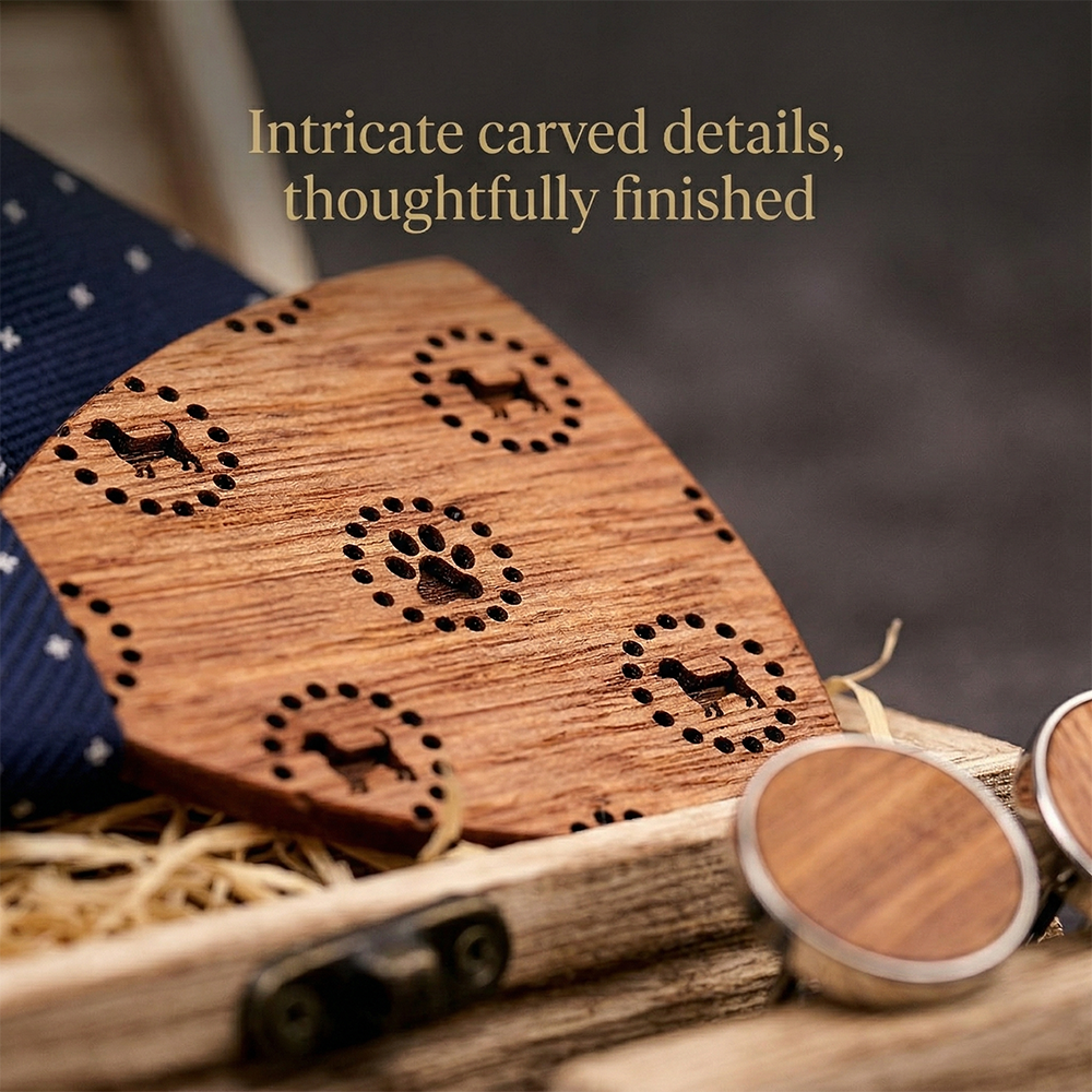 MAHOOSIVE T223 wooden bow tie photo 8