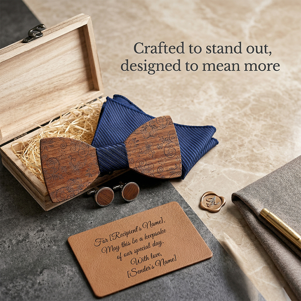 MAHOOSIVE T224 wooden bow tie photo 3