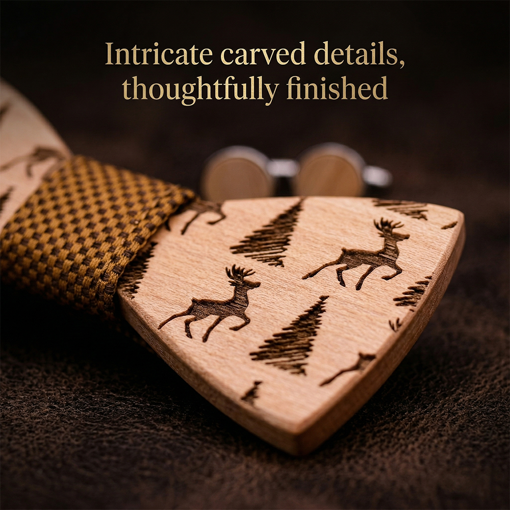 MAHOOSIVE T227 wooden bow tie photo 8