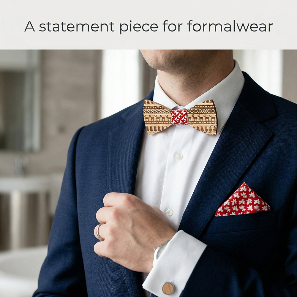 Maple wooden bow tie - Aztec: Echoes of the Ancients - MAHOOSIVE