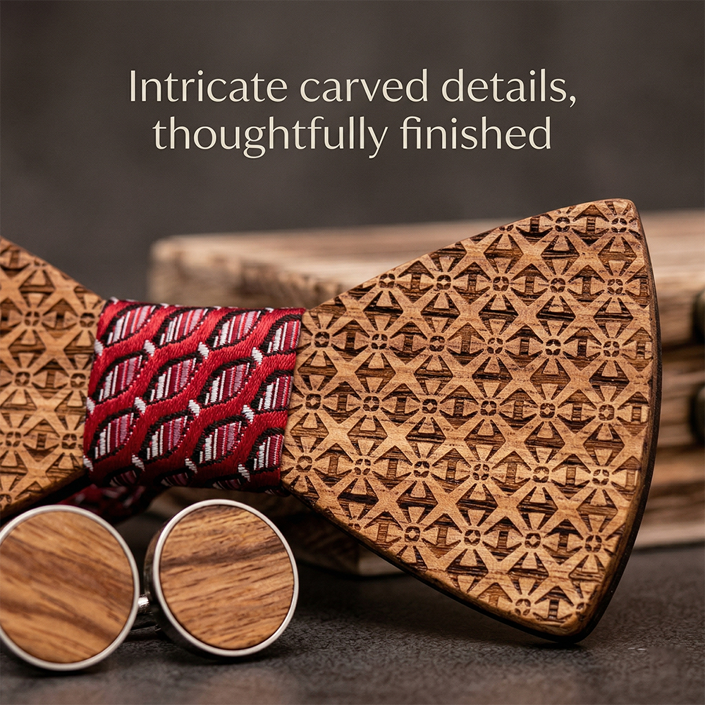 MAHOOSIVE T231 wooden bow tie photo 8