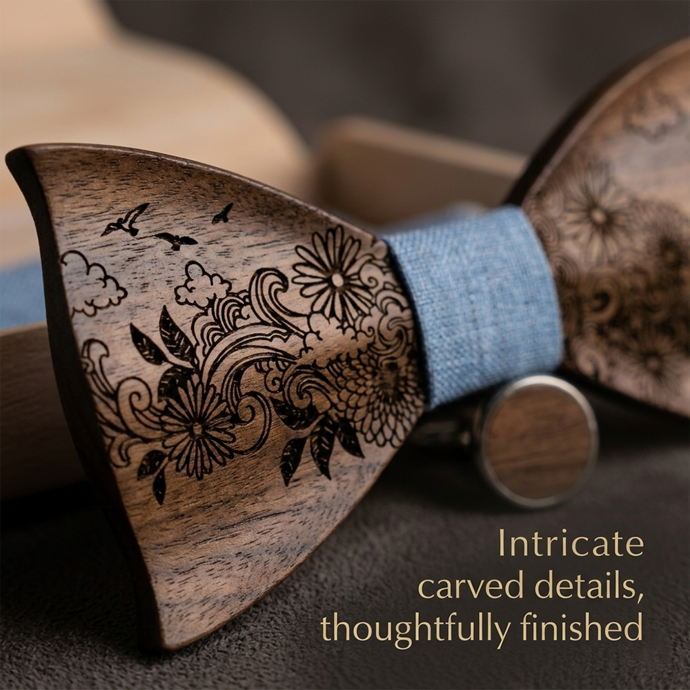 MAHOOSIVE T233 wooden bow tie photo 8