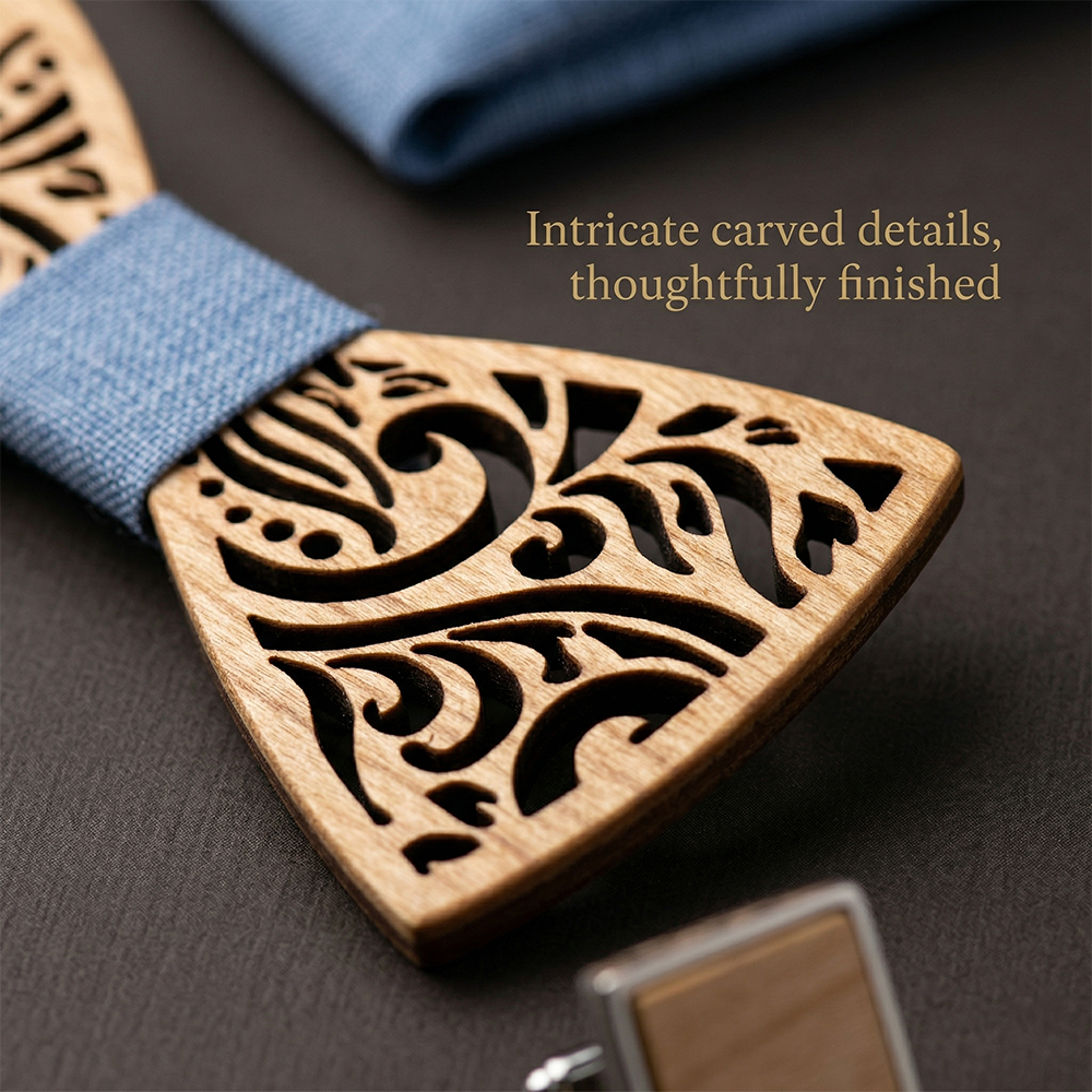 MAHOOSIVE T235 wooden bow tie photo 8